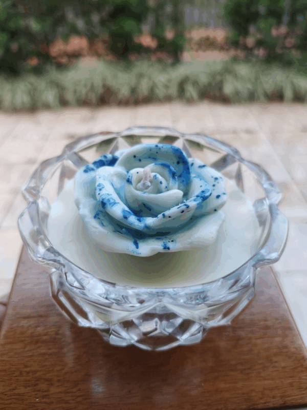 Vela decorativa no Bowl de cristal com bandejinha - Imagem 2