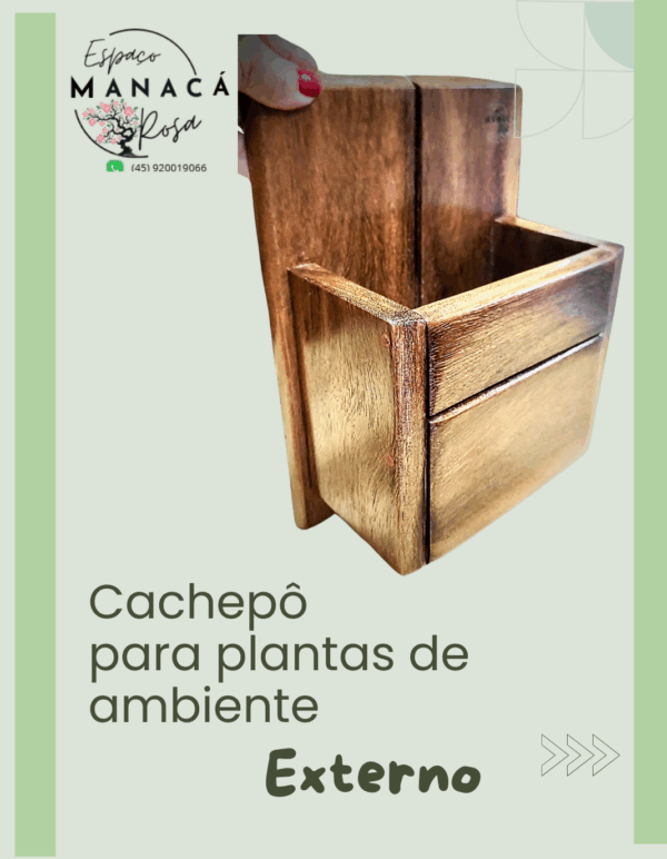 Cachepô madeira champanhe - Imagem 2